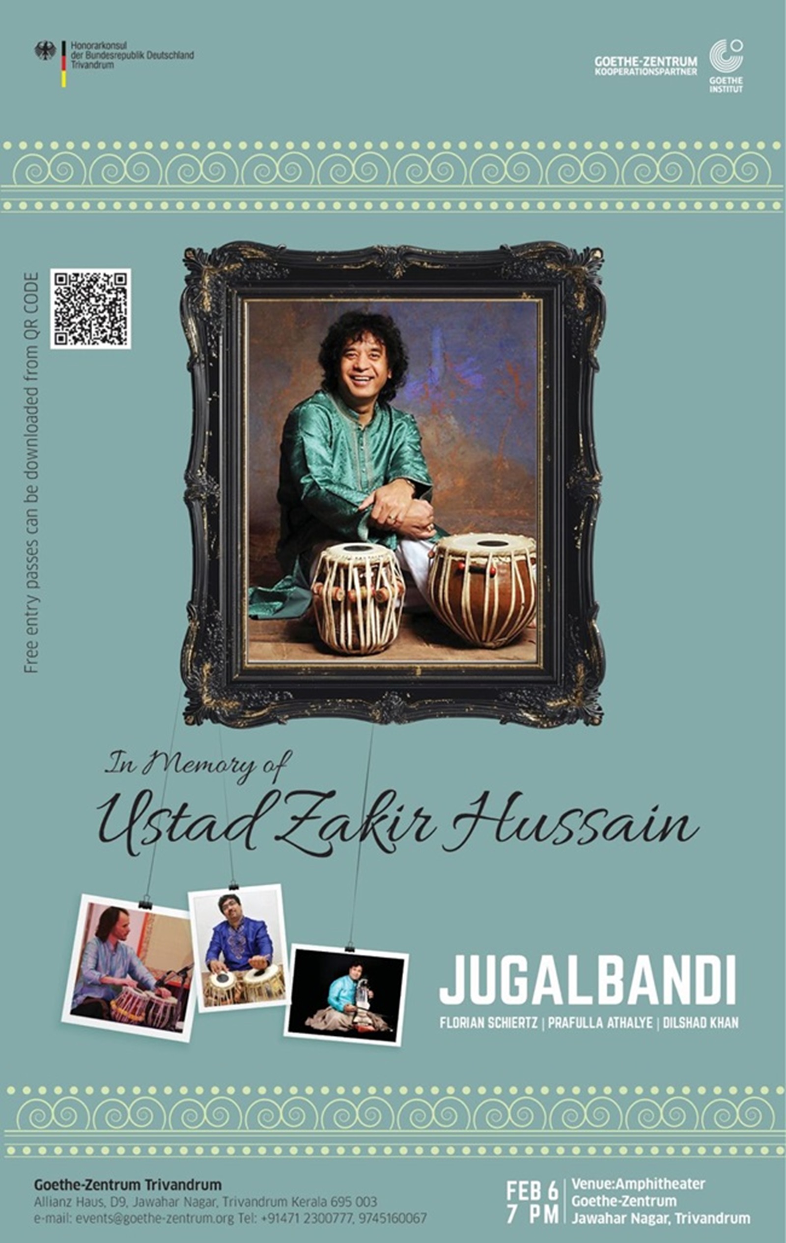 Goethe-Zentrum to organise a Tabla jugalbandi to  pay homage to Zakir Hussain