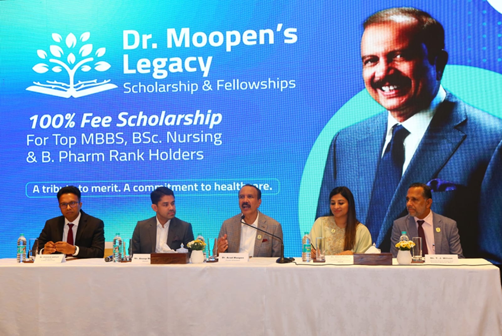 Dr. Moopen’s Legacy Scholarship & Fellowships launched to aid 25 students from across India in pursuing MBBS, BSc Nursing and B.Pharm education.