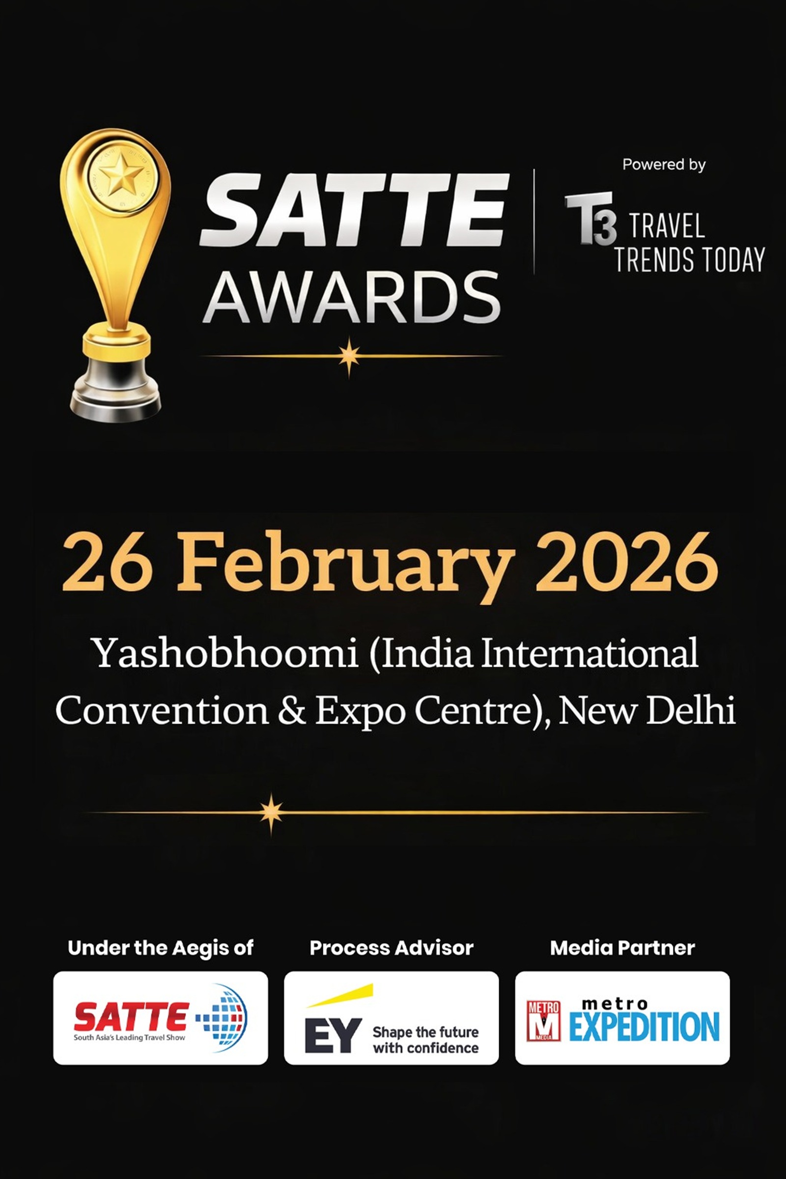 SATTE Awards 2026 to Honour Legends Shaping the Future of Travel & Tourism in New Delhi